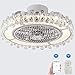 LED Ventilatore A Soffitto Con Lampada Moderno Invisibile Cristallo Fan Plafoniera Velocità Del Vento Regolabile Ventilatore A Soffitto Con Luci LED Dimmerabile Plafoniera Con Fan Illuminazione (B)