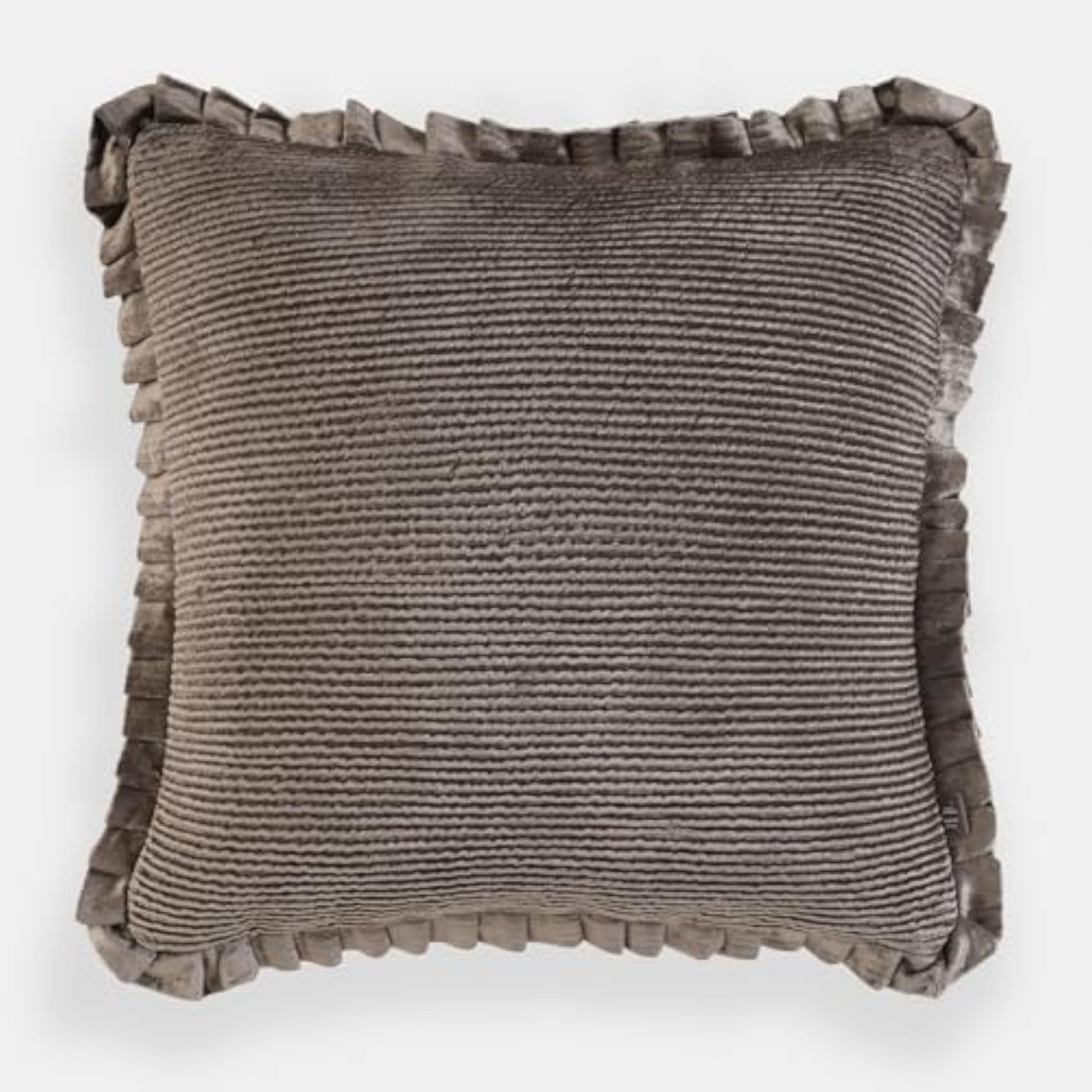 Dark Brown Textured Striped Cushion Cover, 40x40cm