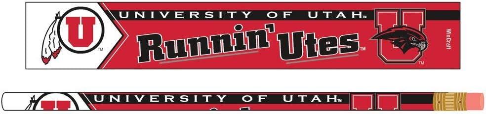 Wincraft NCAA University of Utah Pencil (6 Pack), Black