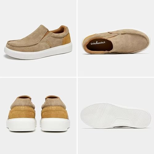 Miniatura 2 de OrthoComfoot Mocasines ortopédicos sin cordones para hombre mocasines casuales con soporte de arco para fascitis plantar, cómodos zapatos de vestir