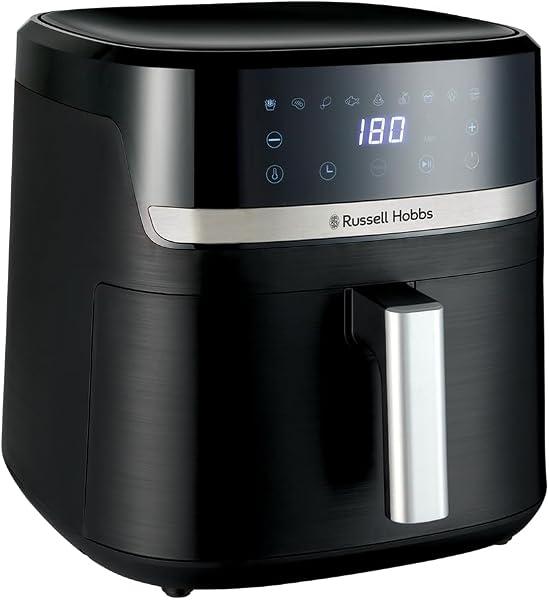 Russell Hobbs Frytkownica beztłuszczowa XXL 8,3L [Niski poziom hałasu, Pizza Ø26cm] Satisfry (9 Programów, Części nadają