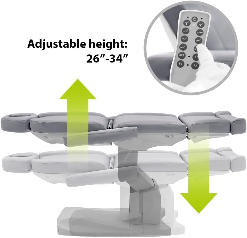 Wired remote control for the electric treatment table, showing buttons for various adjustments.