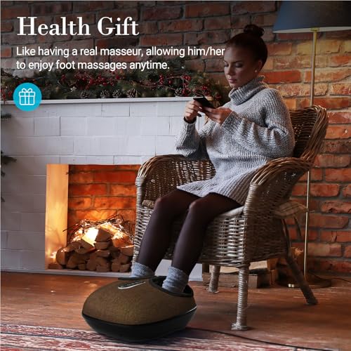 Image of CuPiLo Foot Massager with Heat, FSA Eligible HSA Store, Shiatsu Feet Massager with Remote Control, 5 Level Compression Knead Foot Massage for Plantar Fasciitis, Birthday Gifts for Women Men Mom Dad