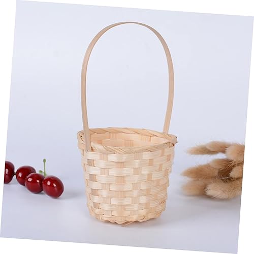 Miniatura 6 de Didiseaon 5pcs Woven Flower Basket Candy Storage Basket Small Wood Baskets Weaving Fruit Basket Woven Hamper Woven Basket Storage Bins with Lids