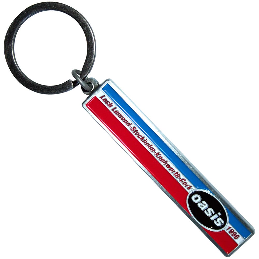 Rock Off Officially Licensed Products Men's Multi Oasis 1996 Tour Horizontal Stripes Keychain Keyring One Size