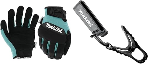 Miniatura 10 de Makita Guantes de trabajo unisex 100% piel auténtica, color verde azuladonegro, talla M de EE. UU