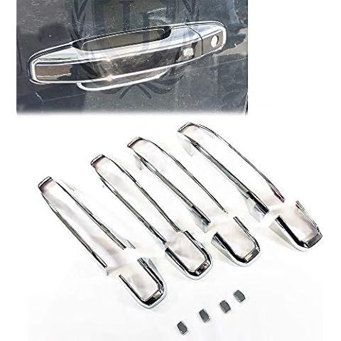 LJ INTERNATIONAL Quality Accessories Triple Chrome Plated LTZ Door Handle Trim Upgrade with Smart Key for Chevrolet Silverado Tahoe Suburan Yukon Sierra Cover