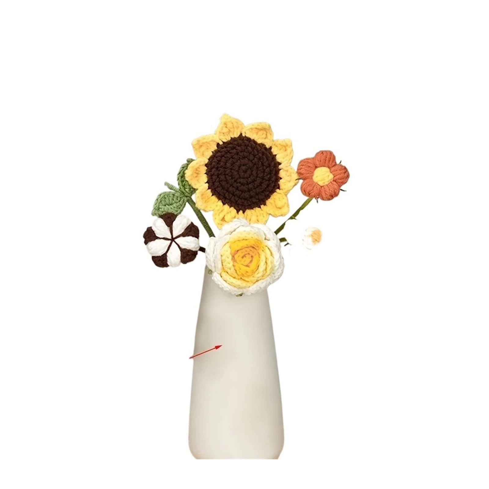 FCfpxwtz Artificial Crochet Flower, Crochet Flower Bouquet Multicolor, Artificial Flowers for Mothers Day Home Decor(4)