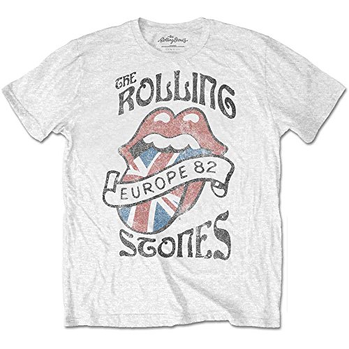 The Rolling Stones Europe 82 Officiel T-Shirt Hommes Unisexe - Les Beatles, Paul McCartney, John Lennon, RIngo Starr, George Harrison The Rolling Stones Europe 82 Officiel T-Shirt Hommes Unisexe