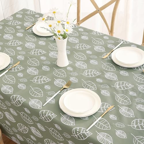 Walrus Heavy Duty Vinyl Tablecloth with Flannel Backing Waterproof Oil-Proof Plastic Table Cloth Stain-Resistant Wipeable Rectangle or Square Table Cover for Indoor and Outdoor (Leaf, 60X84 Inch) by Walrus - Image 5