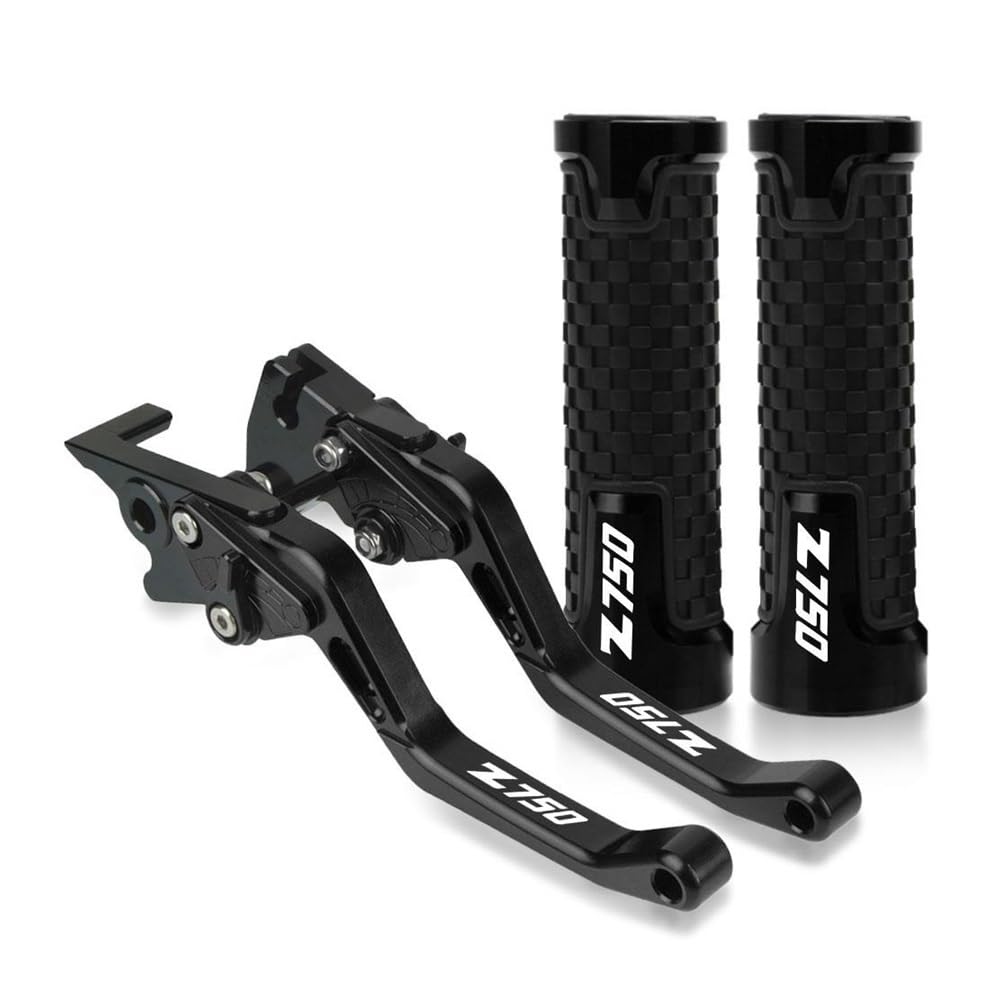 Leviers d'embrayage de frein Kawasaki Z750 poignée noire réglable anti fatigue