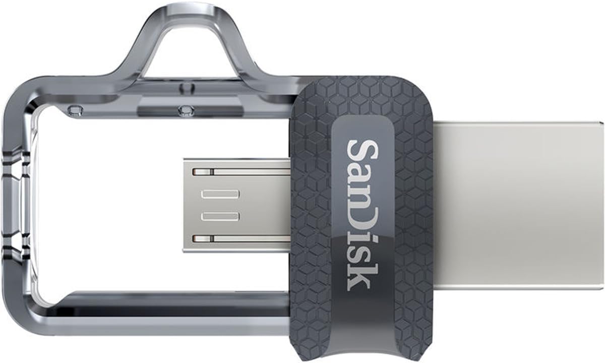 SanDisk 128GB Ultra Dual m3.0 USB 3.0 and Micro USB Flash Drive, Up to 150MB/s Read Speed