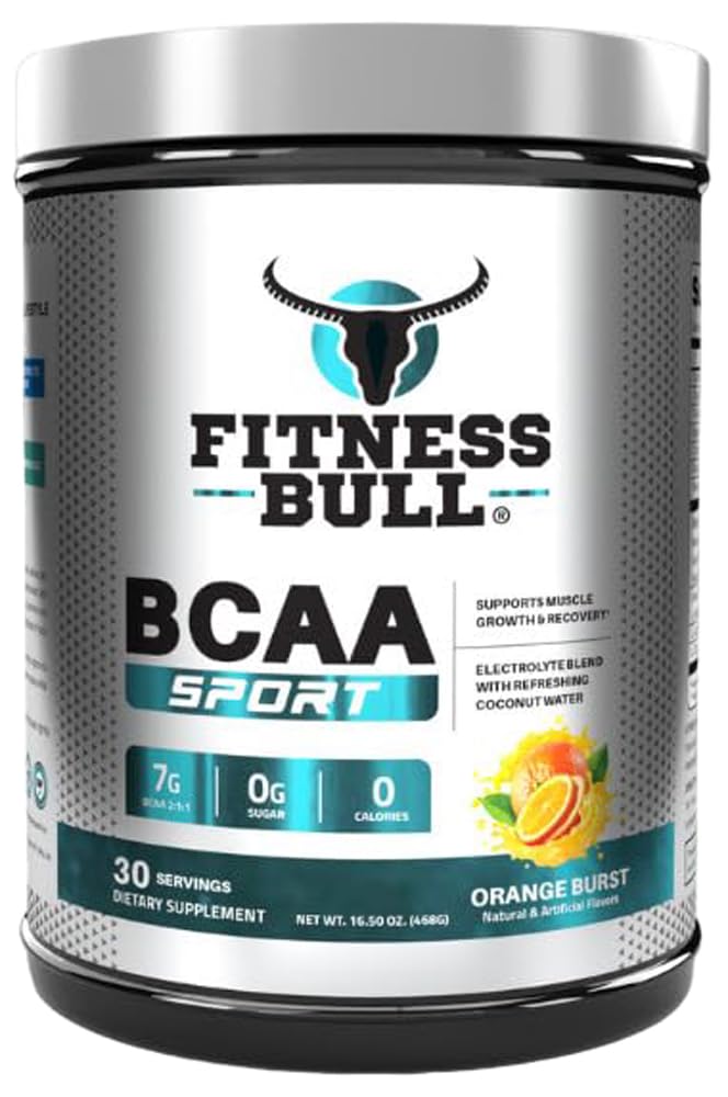 BCAA Sport | Supports Muscle Growth & Recovery | Electrolyte Blend With Refreshing Coconut Water | 0 Calories | Orange Burst Flavour | 468Gms