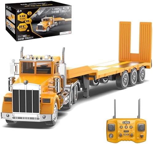 NOKA Remote Control Semi-Trailer Truck Toy, [2026 New] 39.6 inches Extra Large RC Semi Truck with Lights & Sound, 16-Channel Construction Vehicle, 1:12 Scale Truck Birthday Gifts for Kids Boys Ages 6+