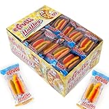 efrutti Gummi Hot Dogs, 60 Pieces Display Box, Individual Wrapped Hot Dog Gummy Candy