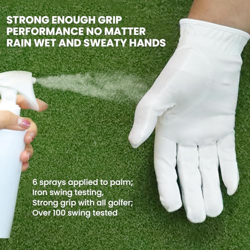 FINGER TEN Men's Golf Gloves for Right Left Handed Golfer Rain Grip Value 2 Pack, Golf Glove for Left or Right Hand Hot Wet Weather No Sweat Black Gray White Blue - Image 5