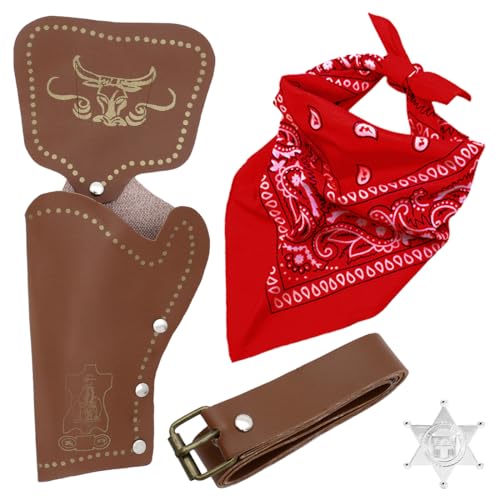 VEOIRXU 4 Stück Cowboy Kostüm Zubehör Kinder Cow boy Bandanna...