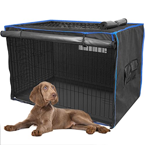 Double Door Dog Crate Cover 600d Oxford Kennel Kennel Covers with Waterproof Windproof Breathable Mesh Storage Pocket 48 Inch Cage Covers for Cat Large Dog Cucciolini Doodles Double door dog crate cover 600d oxford kennel kennel covers with waterproof windproof breathable mesh storage pocket 48 inch cage covers for cat large dog cucciolini doodles