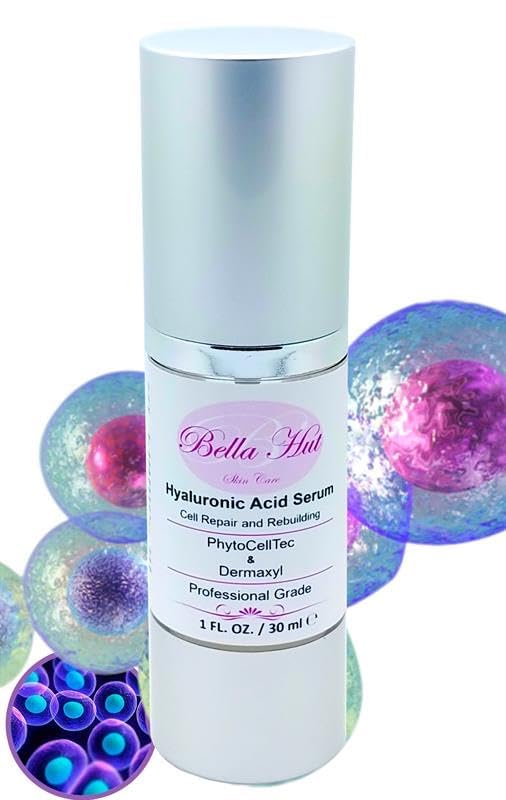 Bellahut 100% Pure Hyaluronic Acid Face Serum with PHYTO.CELLTEC & DER-MAX-YL | Refresh, Renew and Rebuild Skin Cells while Building Collagen | (1 OZ, 4 OZ, 16 OZ, 32 OZ & 128 OZ) | MADE IN USA (1 OZ)