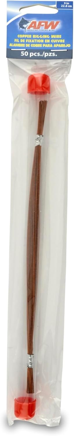 AFW Copper Rigging Wire – Soft Copper Fishing Wire for Rigging Live & Artificial Baits – 0.020"/0.028" Diameter – Pre-Cut or Spool Options – Ideal for Toothy Fish & Saltwater Rigs