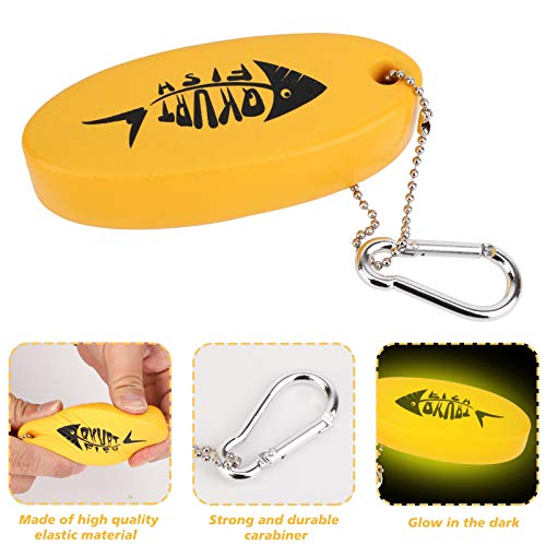 QKURT 2 Pack Floating Keychain, Glow in the Dark Foam Floating Key Chain Lightweight Key Float Water Sport Accessories for Swimming Diving Fishing Canoeing Sailing Kayaking Marine Boat - Thumbnail 3