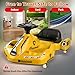 WIZAURA Electric Wiggle Car, 12V Kids Ride On Toys for Ages 3 and Up, Racing Toy 360° Spin with Anti-Rollover, LED Lights, 2 Speeds, 120 LBS. Yellow.