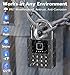 Anweller Heavy Duty Fingerprint Padlock with Key, Pad Lock with Code Keypad, Weatherproof Smart Bluetooth Electronic Digital Combination Lock for Gate Outdoor Fence Storage Unit Locker Shed Pool