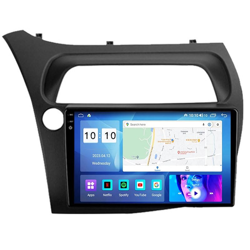 Navegador GPS Honda Civic 2006-2011 con Android 15, pantalla de 9 pulgadas y Bluetooth