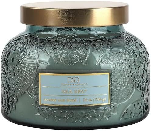 Sea Spa Embossed Candle Jar (17.6 oz) Bergamot, Floral - Large Sc...