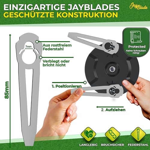 Jay Blade JayBladeDisc1 + 20 Kunststoffmesser Schneidscheibe Ersatzscheibe Trimmerscheibe Scheibe für Akku Rasentrimmer passt für Einhell | Gardol | Gartenmeister | Mr Gardener