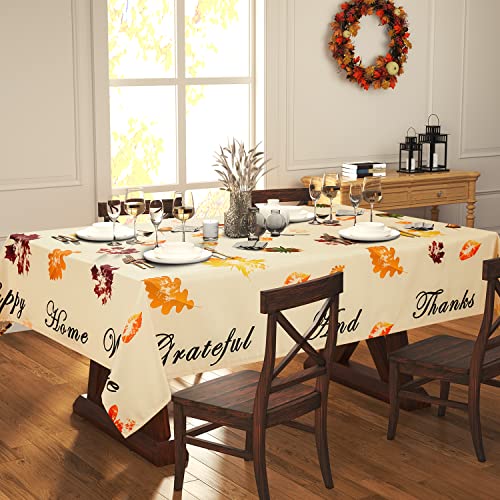 Pocass Fall Tablecloth, 60X120 Inch, Maple Leaf Cloth, Rectangle Autumn Table Cover For Thanksgiving Kitchen Dining Parties #TOP1