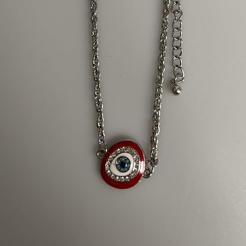 VIE Evil Eye Bracelet, Oval Red with Rhinestones (JIT)