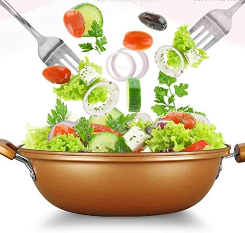 電磁調理器ユニバーサル真空中華鍋ノンスティック無煙パンフラットフライパン