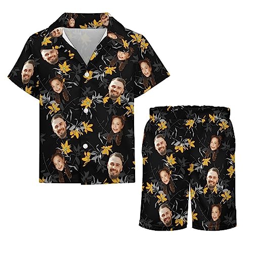 WAYABO Custom Shirt & Shorts Sets Hawaiian Personalized Photo With Face Boyfriend Husband Or Father4