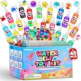 Magic Water Elf Toy Kit– 20 Magic Gels (2 Glow-in-The-Dark) & 18 Sea Creature Molds, DIY Aqua Fairy Water Gel Crafts Toy, Make Water Pets & Squishy Figures, Fun Birthday Gift for Kids Ages 3+