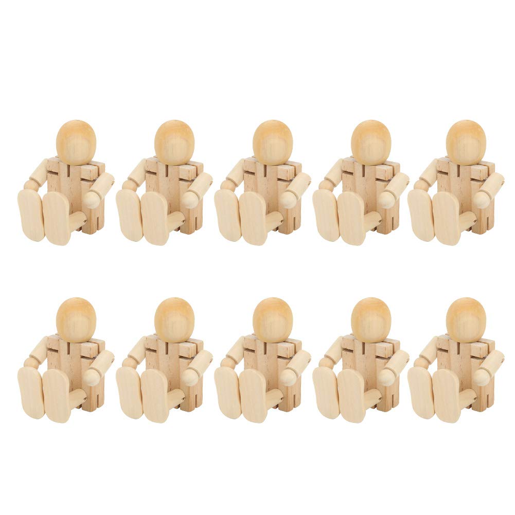 Robots en bois inachevé figurines à peindre travaux manuels enfants