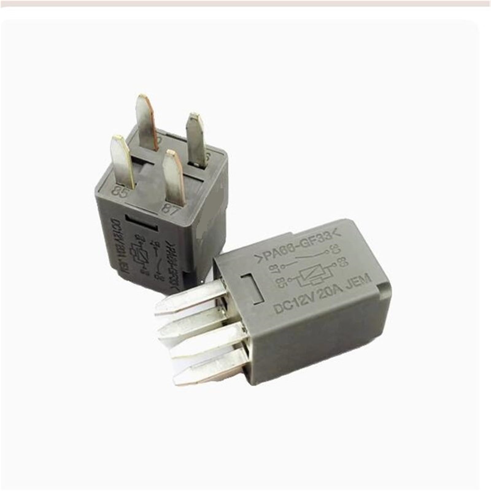 Relais 12 V CC 20 A PA66GF33 à Haute Résistance Thermique et 4 Broches Robustes