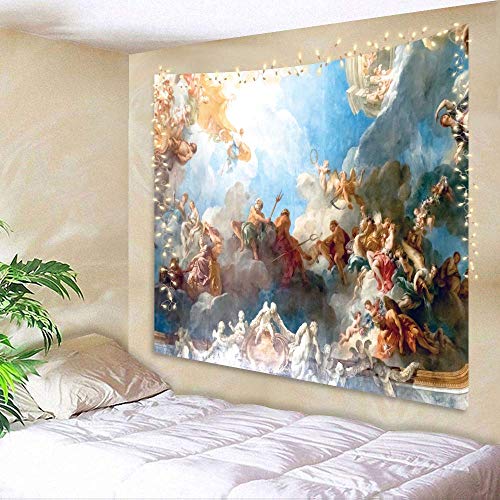Ambzek Vintage Paris Renaissance Tapestry Art 59Wx51H Inch Academia Room Decor Painting Royal Castle Palace Medieval French Ceiling Wall Hanging Bedroom Victorian Living Room Dorm Decor Fabric #TOP1