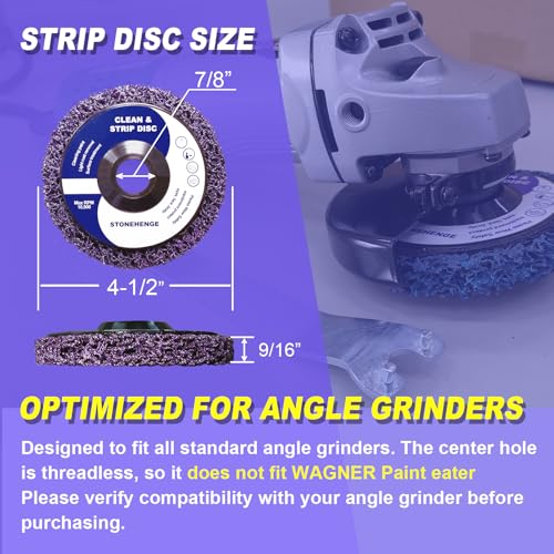 Stonehenge 5-WP274.5P-WOT-C46 Pcs - Paint Stripping Wheel Disc Abrasive, Remove Paint Coating Rust Welds Oxidation - Efficient Strip Disc For Metal Surface Preparation & Angle Grinding thumb #4