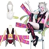 [神併良品] 堕姫 コスプレ ウィッグ付き 上弦の陸 鬼滅の刃 コスプレ衣装 大人用 仮装 文化祭 イベント コスチューム ステージ服 Daki cosplay (堕姫 ウィッグ付き, XL)