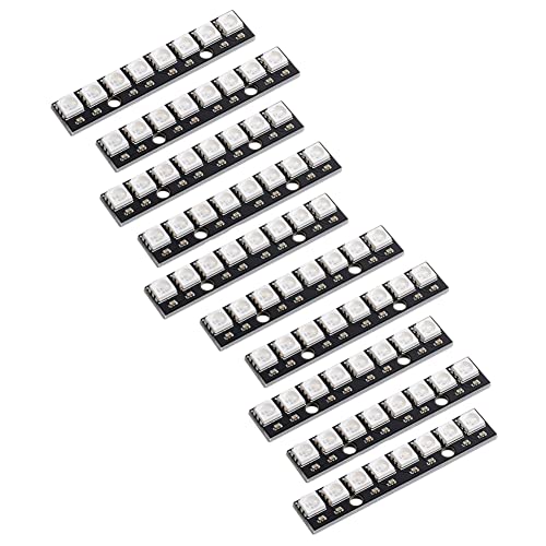 DIYmall 10PCS 8 RGB LED Stick 8 X WS2812B 5050 RGB LED DC4-7V Full Color