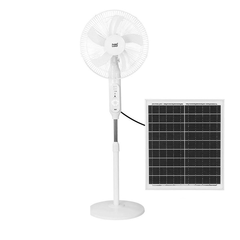 FABRILAMP Wentylator Stały Słonecznej Klimat DC Biały 30w 3vel 5asp Port USB I Światło C/Pilot 43D Kabel 4,20m