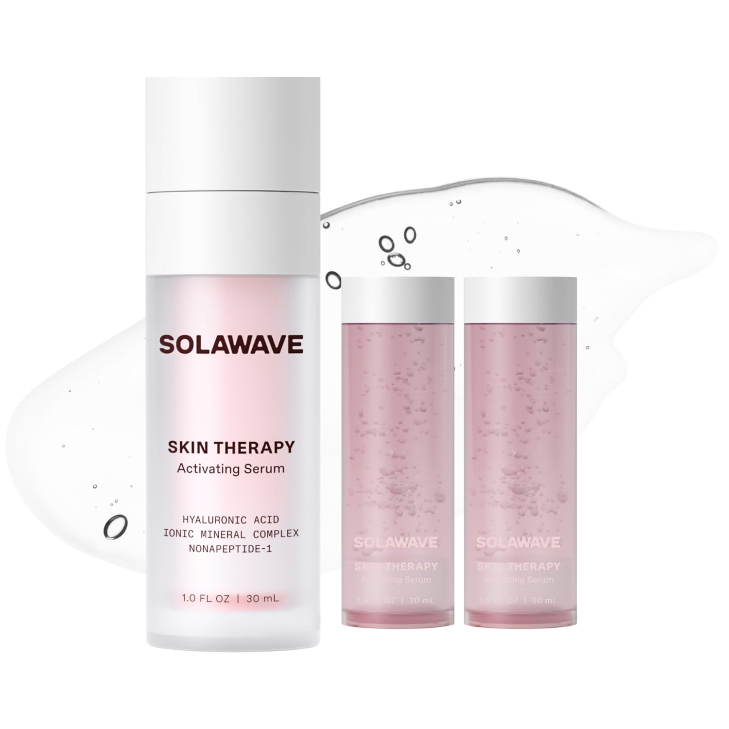 Solawave Skin Therapy Activating Serum, Hyaluronic Acid (1-Pack + 2-Refill)
