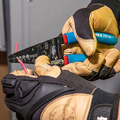 Klein Tools 11053 Klein-Kurve Wire Stripper And Cutter For 6-12 Awg Stranded Wire, 7-1/8-Inch,Blue/Red #TOP3