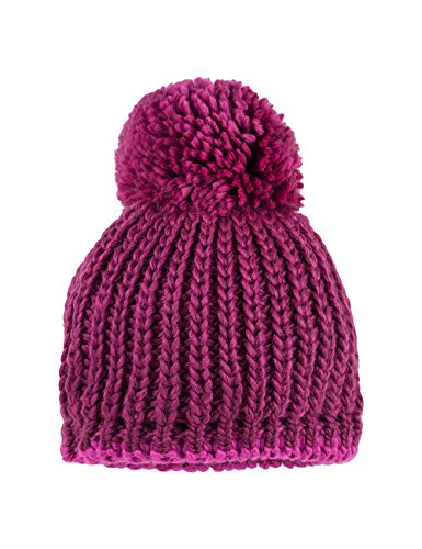 MaxiMo Mütze mit Pompon, Grobstrick, Fleecefutter