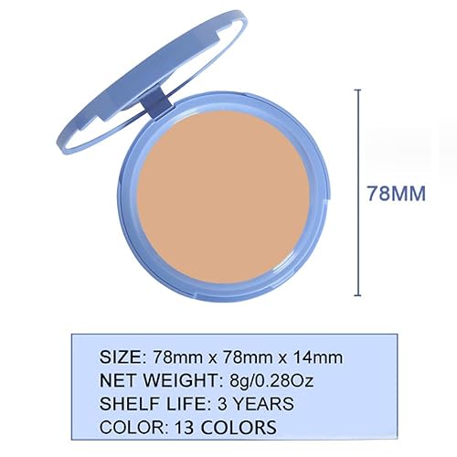 Miniatura 20 de evpct Polvo facial prensado para control de aceite, compacto para mujeres, base de maquillaje translúcida en polvo para mujeres, impermeable, de 13#