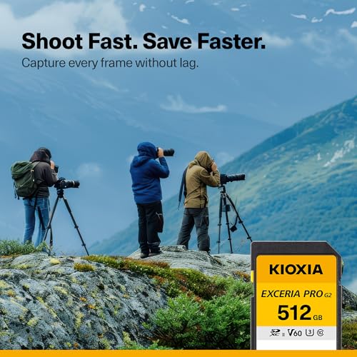 Image of KIOXIA EXCERIA PRO G2 512GB SD Card for Camera | Made in Japan | SDXC UHS-II V60 U3 | 300MB /s Read, 250MB /s Write | 8K Video Recording | 5-Yr Warranty