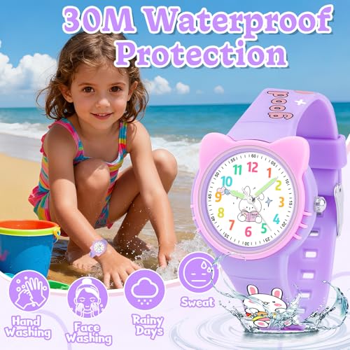 Image of Edillas Kids Teens Watch Analog Girls Boys, Waterproof Stylish Watch for Children,Students with Soft Silicone Strap for Kids Teens 4-16 Years Old