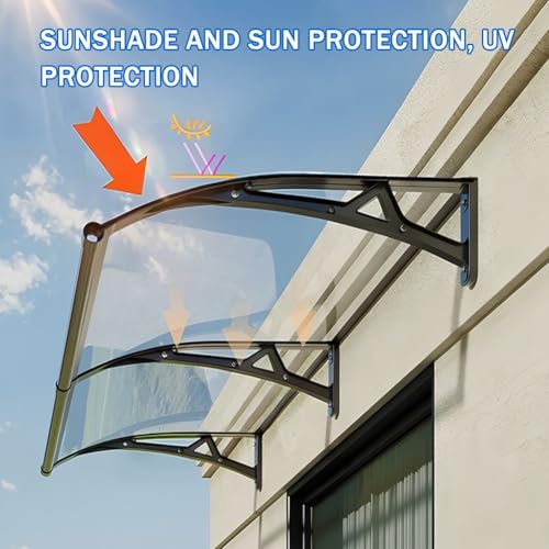 Auvent de porte d'entrée en polycarbonate avec support aluminium et évier