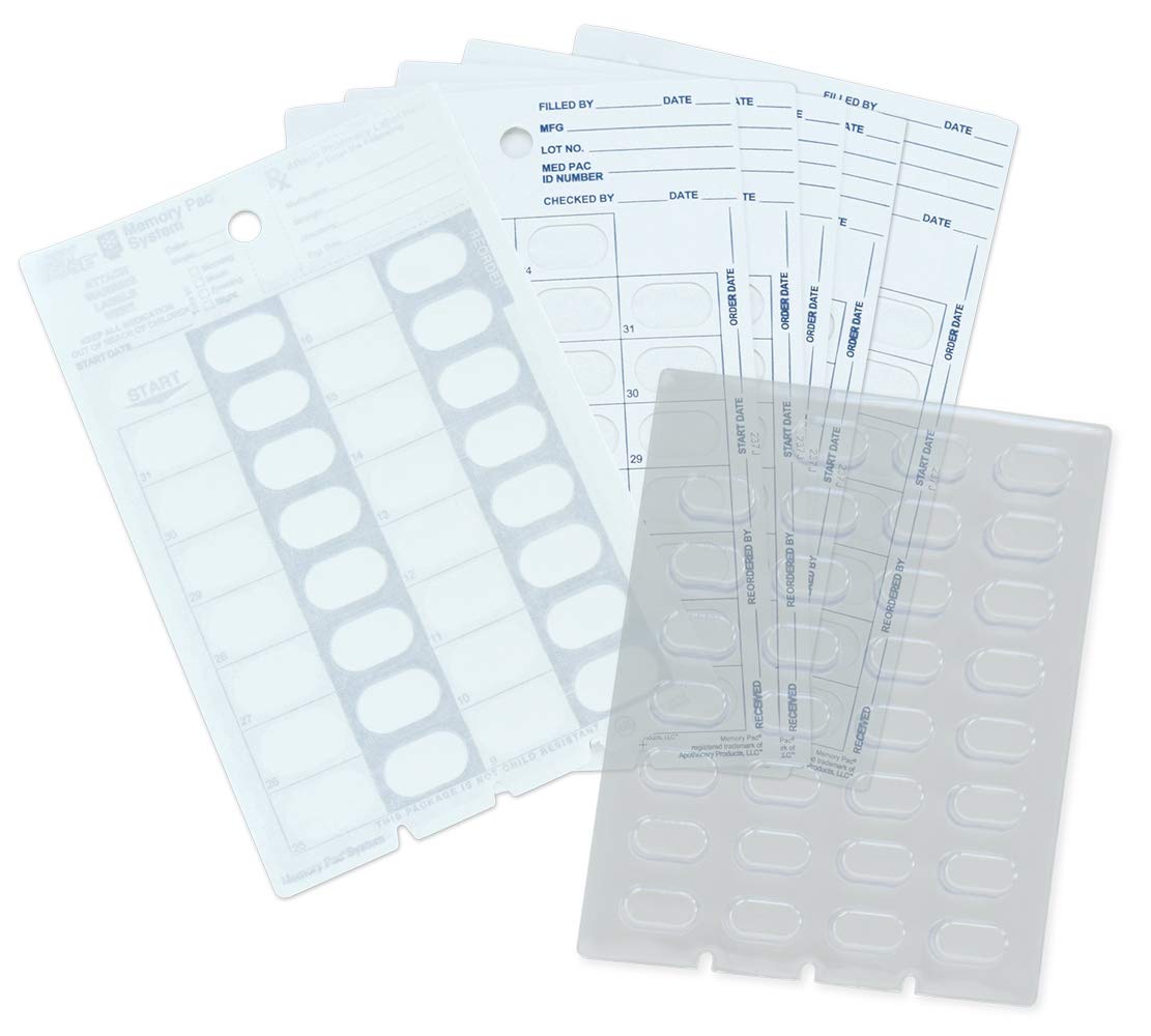 6 tarjetas de recambio para sistema mensual de blíster de sellado en frío (mensual-grande)